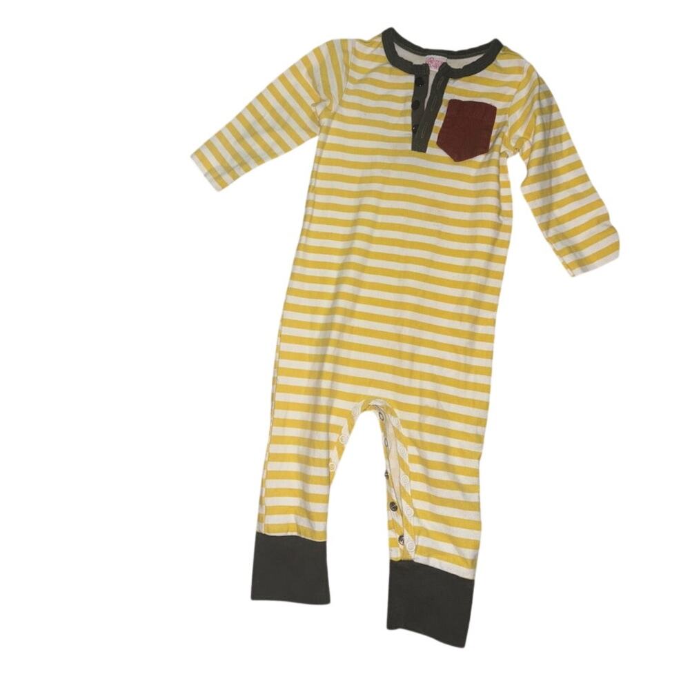 RicRac Ruffles Baby Boy Striped Romper Size 18 Month